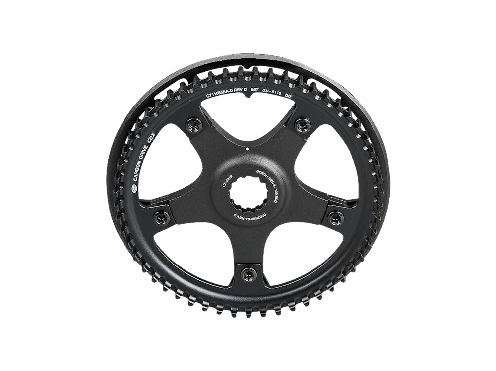 Gates Belt CDX 55T Chainring With Bosch Gen 5 Spider & Bashguard